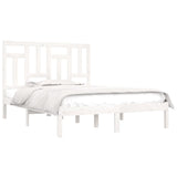 Bed Frame without Mattress White 135x190 cm Solid Wood Pine