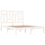 Bed Frame without Mattress White 135x190 cm Solid Wood Pine - Top-Down View