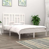 Bed Frame without Mattress White 135x190 cm Solid Wood Pine