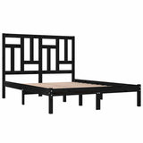 Bed Frame without Mattress Black 135x190 cm Solid Wood - Top-Down View