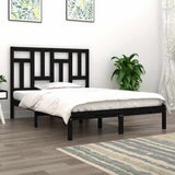 Bed Frame without Mattress Black 135x190 cm Solid Wood