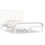 Bed Frame without Mattress White 150x200 cm Solid Wood Pine