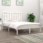 Bed Frame without Mattress White 150x200 cm Solid Wood Pine