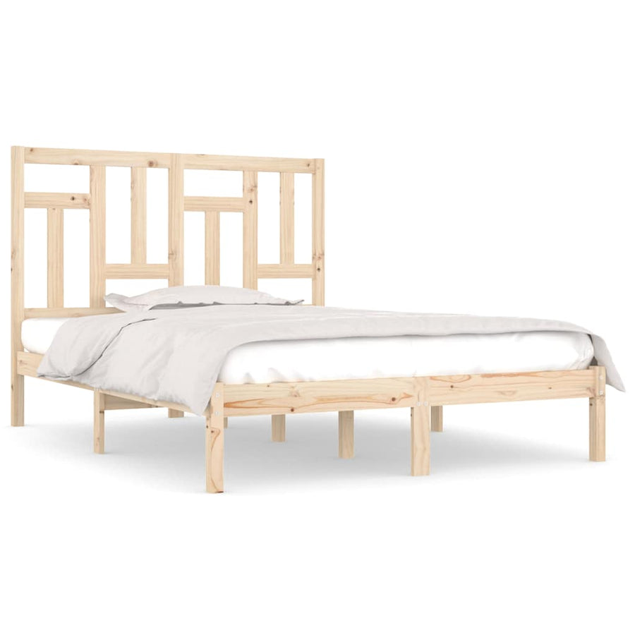 Bed Frame without Mattress 183x203 cm King Solid Wood Pine