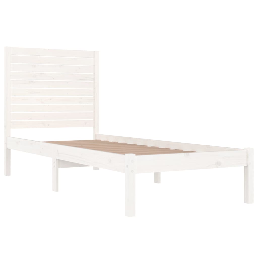 Bed Frame without Mattress White 90x190 cm Solid Wood