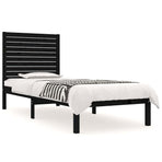 Bed Frame without Mattress Black 90x190 cm Solid Wood