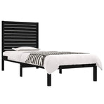 Bed Frame without Mattress Black 90x190 cm Solid Wood