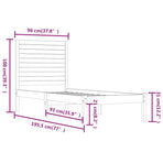 Bed Frame without Mattress Black 90x190 cm Solid Wood