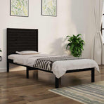 Bed Frame without Mattress Black 90x190 cm Solid Wood