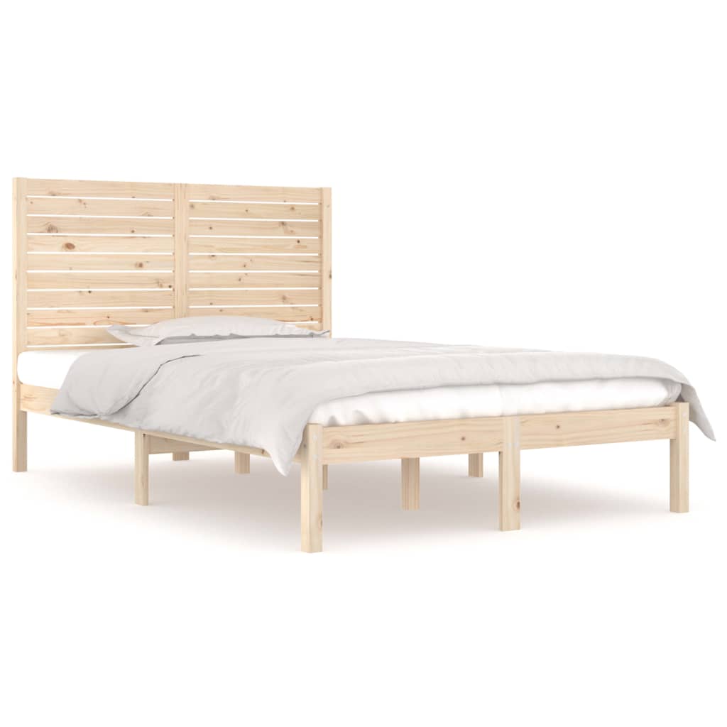 Bed Frame without Mattress 135x190 cm Solid Wood