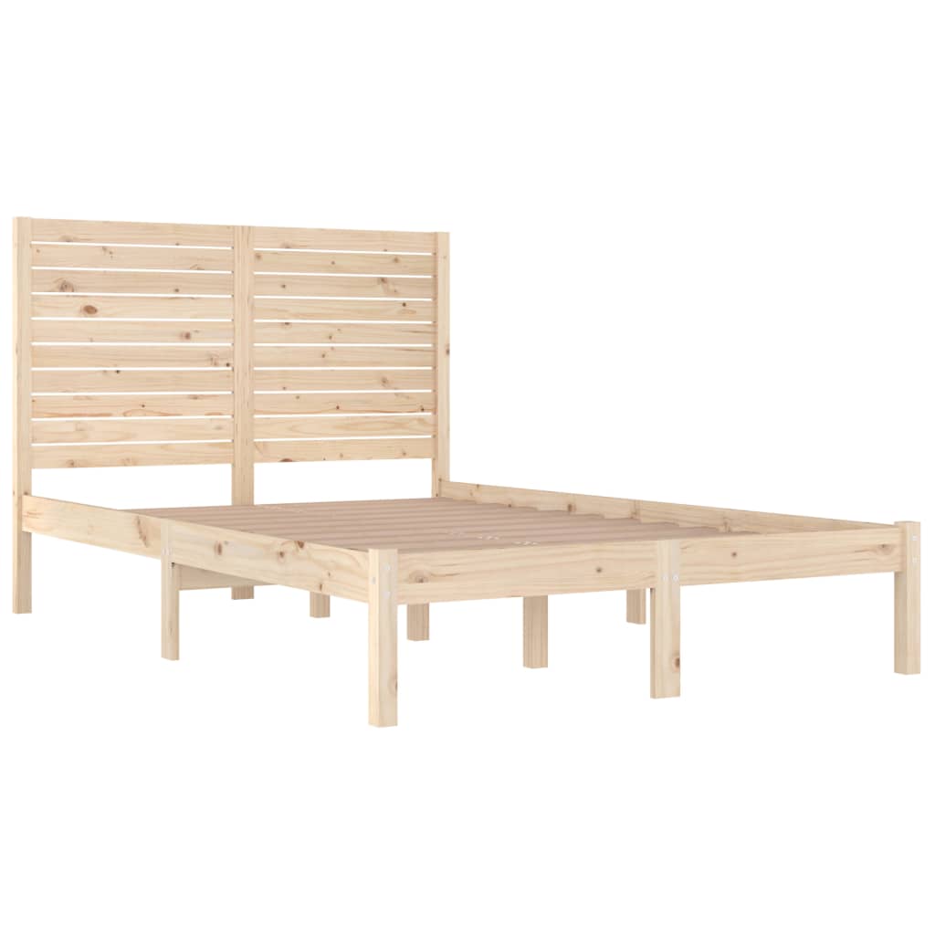 Bed Frame without Mattress 135x190 cm Solid Wood