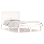 Bed Frame without Mattress White 135x190 cm Solid Wood