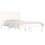 Bed Frame without Mattress White 135x190 cm Solid Wood
