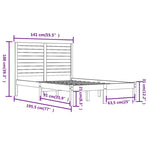 Bed Frame without Mattress White 135x190 cm Solid Wood