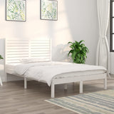 Bed Frame without Mattress White 135x190 cm Solid Wood