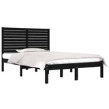 Bed Frame without Mattress Black 135x190 cm Solid Wood