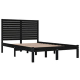 Bed Frame without Mattress Black 135x190 cm Solid Wood