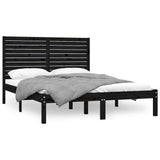 Bed Frame without Mattress Black 150x200 cm Solid Wood