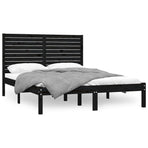 Bed Frame without Mattress Black 150x200 cm Solid Wood
