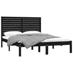 Bed Frame without Mattress Black 150x200 cm Solid Wood