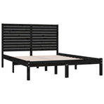 Bed Frame without Mattress Black 150x200 cm Solid Wood