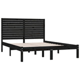 Bed Frame without Mattress Black 150x200 cm Solid Wood - Top-Down View