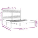 Bed Frame without Mattress Black 150x200 cm Solid Wood
