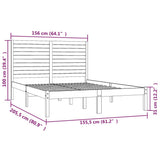 Bed Frame without Mattress Black 150x200 cm Solid Wood - Rear View