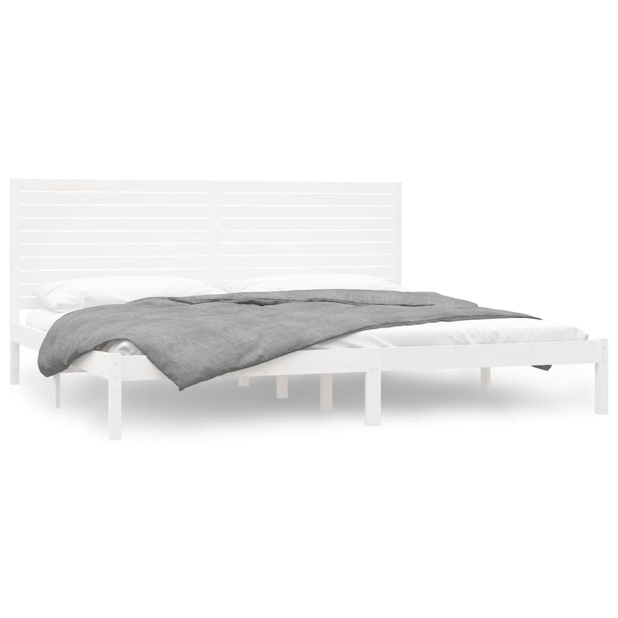 Bed Frame without Mattress White 180x200 cm Solid Wood