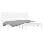 Bed Frame without Mattress White 180x200 cm Solid Wood