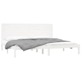 Bed Frame without Mattress White 183x203 cm King Solid Wood - Side View