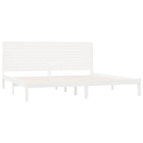 Bed Frame without Mattress White 183x203 cm King Solid Wood - Top-Down View