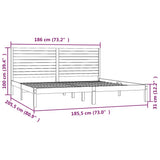 Bed Frame without Mattress White 183x203 cm King Solid Wood - Rear View