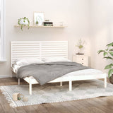 Bed Frame without Mattress White 183x203 cm King Solid Wood