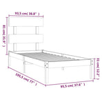 Bed Frame without Mattress White 90x190 cm Solid Wood