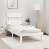 Bed Frame without Mattress White 90x190 cm Solid Wood
