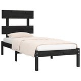 Bed Frame without Mattress Black 90x190 cm Solid Wood