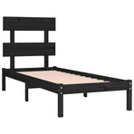 Bed Frame without Mattress Black 90x190 cm Solid Wood