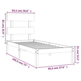 Bed Frame without Mattress Black 90x190 cm Solid Wood