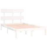 Bed Frame without Mattress White 135x190 cm Solid Wood