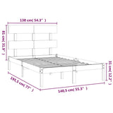 Bed Frame without Mattress White 135x190 cm Solid Wood