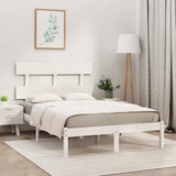 Bed Frame without Mattress White 135x190 cm Solid Wood