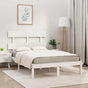 Bed Frame without Mattress White 135x190 cm Solid Wood