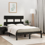Bed Frame without Mattress Black 150x200 cm Solid Wood