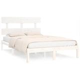 Bed Frame without Mattress White 183x203 cm King Solid Wood - Front View