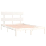 Bed Frame without Mattress White 183x203 cm King Solid Wood - Top-Down View