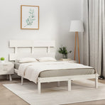Bed Frame without Mattress White 180x200 cm Solid Wood