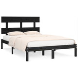 Bed Frame without Mattress Black 183x203 cm King Solid Wood