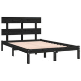 Bed Frame without Mattress Black 183x203 cm King Solid Wood - Top-Down View