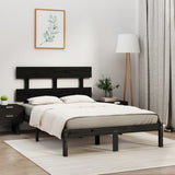 Bed Frame without Mattress Black 183x203 cm King Solid Wood